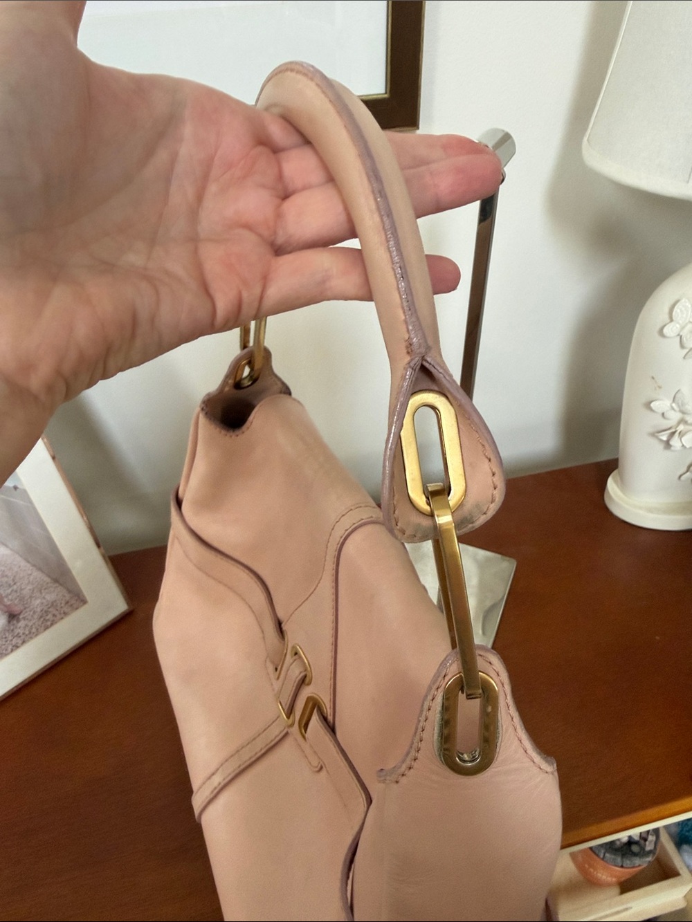 Jimmy Choo Blush Pink Leather Shoulder Bag - Picture 14 of 15